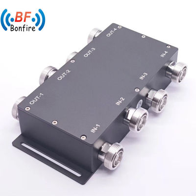 Dimensione del pacchetto 22.00cm * 9.00cm * 6.00cm 698-3800MHz 300W 155dbc 4X4 Accoppiatore ibrido DIN-F