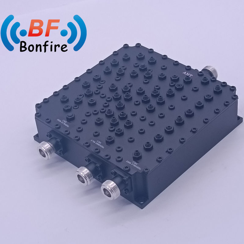 HLQ-XXXXX Tri-Band Combiner 1710-1880 1920-2170 3300-3700MHz con 4.3-10-F DIN-F N-F