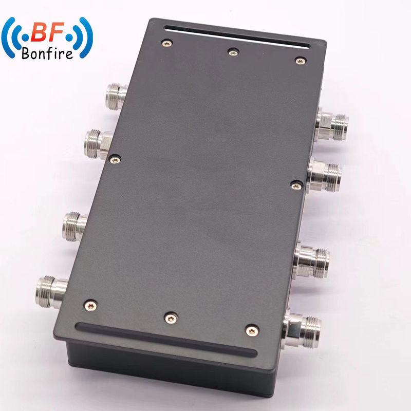 4*4 3dB ibrido accoppiatore ibrido combinatore 4 in 4 fuori 3dB N 4.3-10 DIN connettore grigio/rosso 617-3800MHz 400W